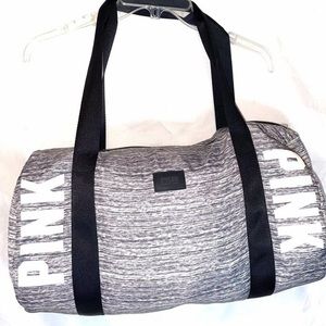 PINK Victoria's Secret Gray Duffle Gym Bag